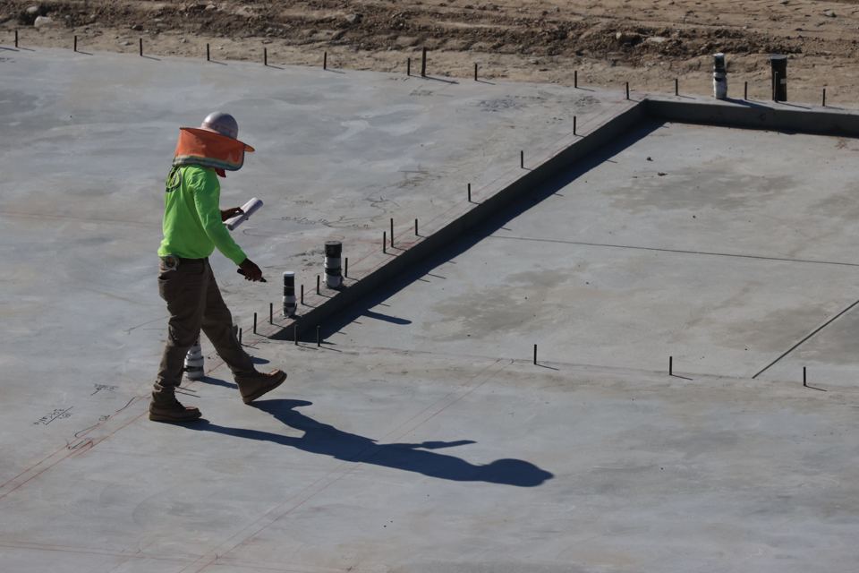 Concrete placement work, representative construction process